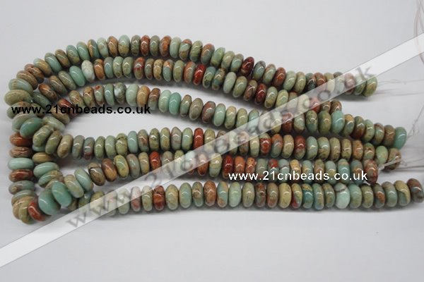 CNS74 15.5 inches 6*12mm rondelle natural serpentine jasper beads