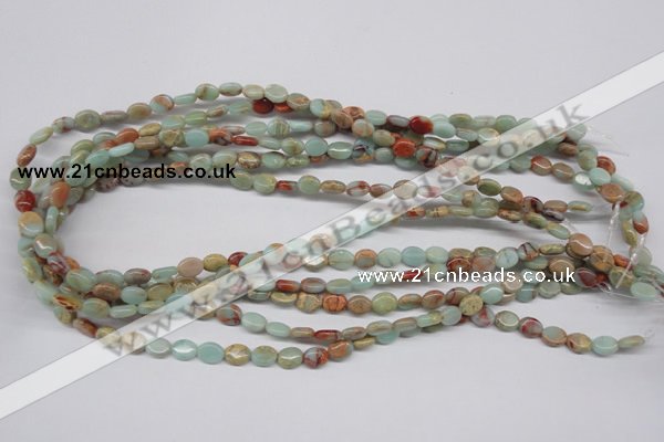 CNS89 15.5 inches 6*8mm oval natural serpentine jasper beads