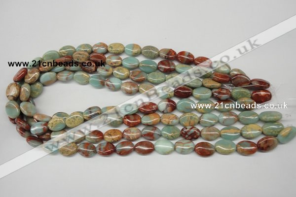 CNS90 15.5 inches 10*14mm oval natural serpentine jasper beads