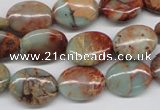 CNS91 15.5 inches 12*16mm oval natural serpentine jasper beads