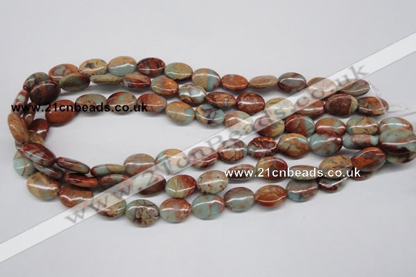 CNS91 15.5 inches 12*16mm oval natural serpentine jasper beads