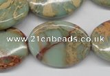 CNS96 15.5 inches 22*30mm oval natural serpentine jasper beads