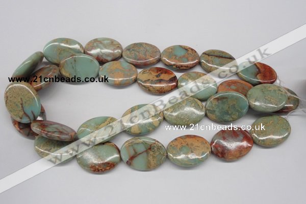 CNS96 15.5 inches 22*30mm oval natural serpentine jasper beads