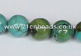 CNT06 16 inches 14mm round natural turquoise beads wholesale