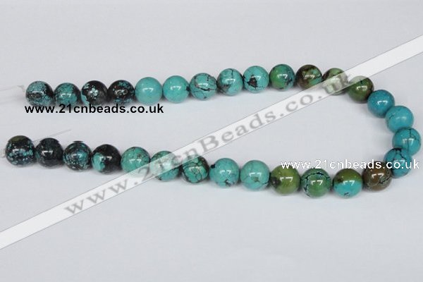 CNT06 16 inches 14mm round natural turquoise beads wholesale