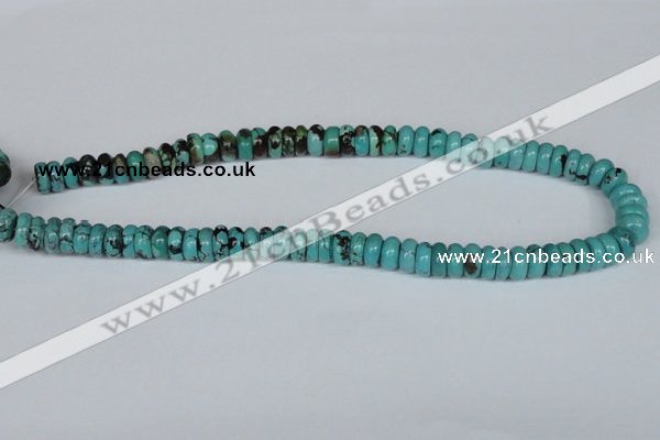 CNT10 16 inches 4*10mm rondelle natural turquoise beads wholesale