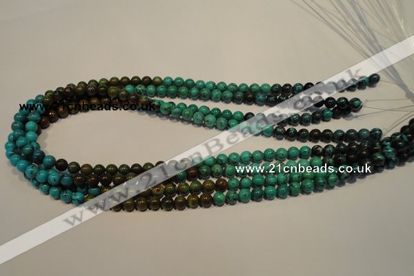 CNT102 15.5 inches 5.5mm - 6mm round natural turquoise beads wholesale