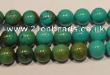 CNT105 15.5 inches 9mm round natural turquoise beads wholesale