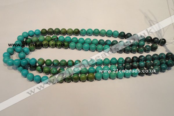 CNT105 15.5 inches 9mm round natural turquoise beads wholesale