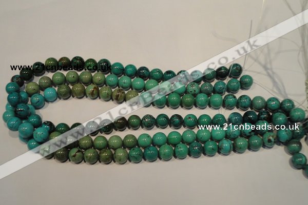 CNT106 15.5 inches 10mm round natural turquoise beads wholesale