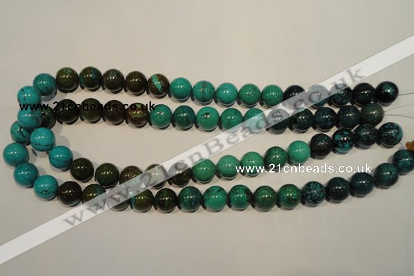 CNT107 15.5 inches 12mm round natural turquoise beads wholesale