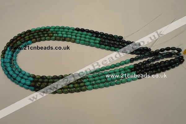 CNT116 15.5 inches 4*6mm rice natural turquoise beads wholesale