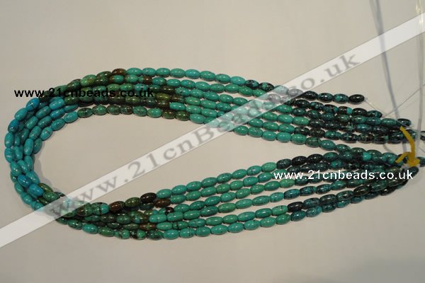 CNT117 15.5 inches 4*8mm rice natural turquoise beads wholesale