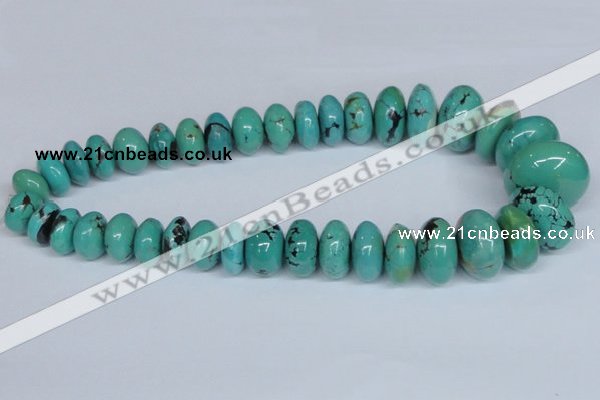 CNT12 16 inches multi-size rondelle natural turquoise beads wholesale