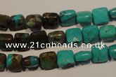 CNT125 15.5 inches 7*7mm faceted square natural turquoise beads