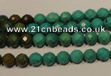 CNT130 15.5 inches 6mm faceted round natural turquoise beads