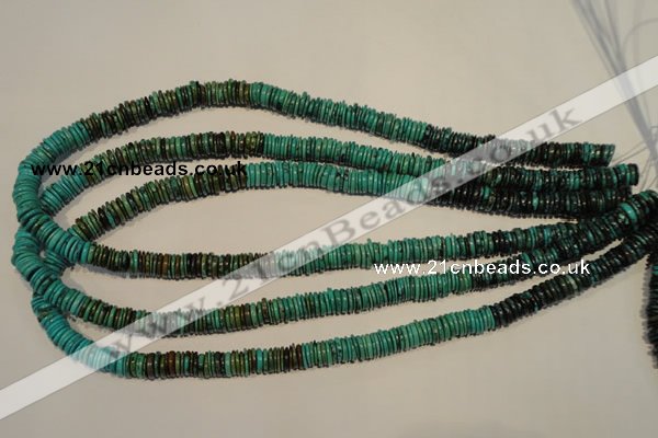 CNT138 15.5 inches 1.5*7.5mm disk natural turquoise beads