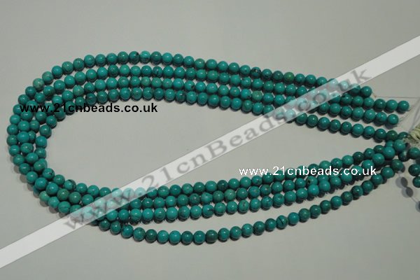 CNT146 15.5 inches 6mm round natural turquoise beads wholesale