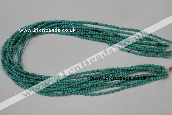 CNT202 15.5 inches 3mm round natural turquoise beads wholesale