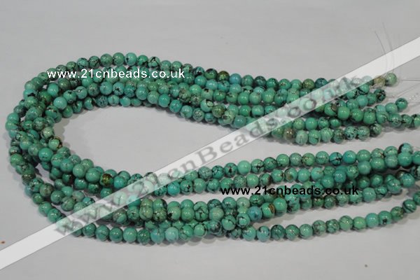 CNT206 15.5 inches 6mm round natural turquoise beads wholesale