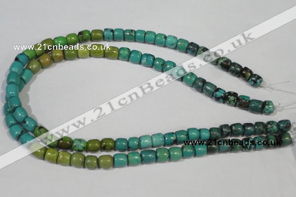 CNT211 15.5 inches 8*8mm – 8*10mm drum natural turquoise beads wholesale