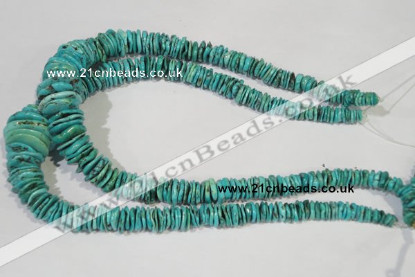 CNT228 15.5 inches 2*6mm - 5*22mm dish natural turquoise beads wholesale