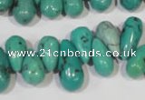 CNT230 Top-drilled 6*12mm - 8*18mm teardrop natural turquoise beads