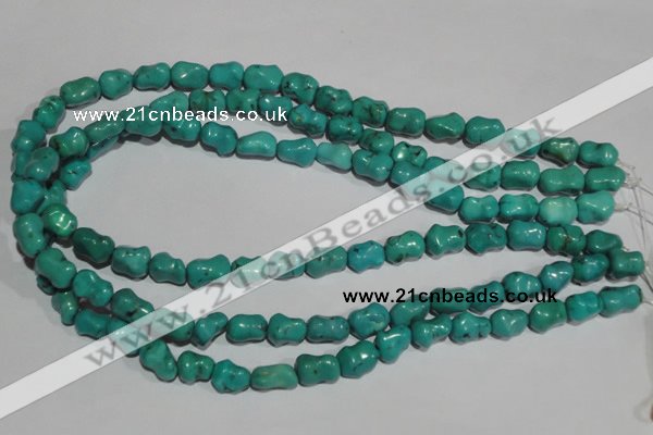 CNT238 15.5 inches 9*12mm bone natural turquoise beads wholesale