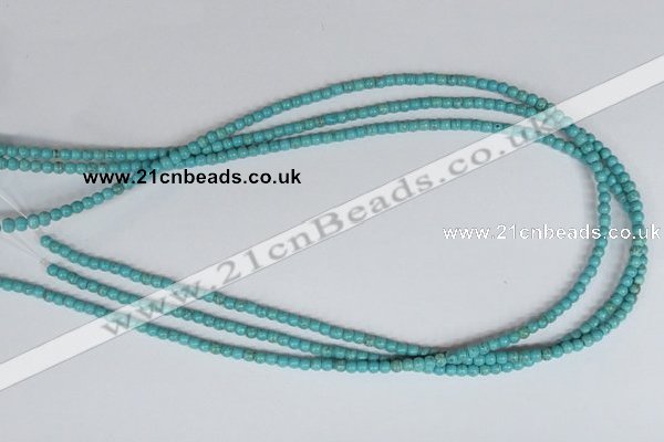 CNT24 16 inches 3.5mm round natural turquoise beads wholesale