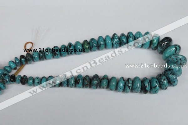 CNT31 16 inches multi-size rondelle natural turquoise beads wholesale