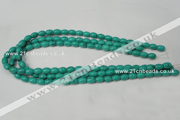 CNT368 15.5 inches 7*10mm rice turquoise beads wholesale