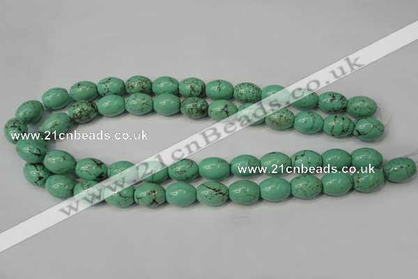 CNT370 15.5 inches 12*16mm rice turquoise beads wholesale