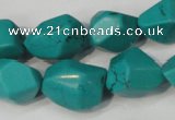 CNT374 15.5 inches 14*18mm faceted nuggets turquoise beads wholesale