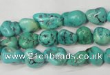 CNT380 15.5 inches 8*12mm nuggets natural turquoise beads