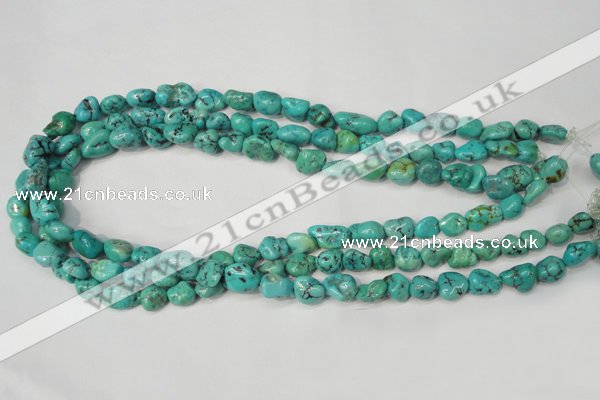 CNT380 15.5 inches 8*12mm nuggets natural turquoise beads