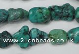 CNT381 15.5 inches 10*14mm - 12*16mm nuggets natural turquoise beads