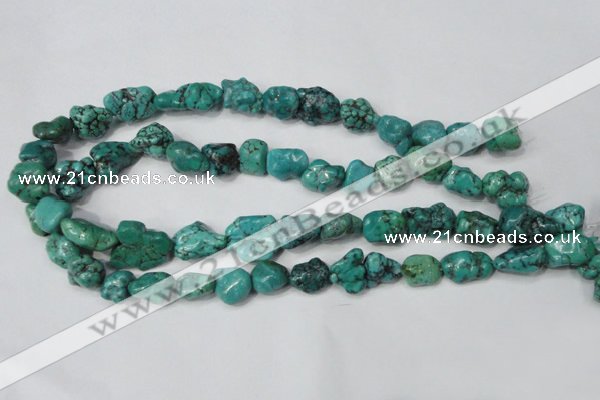 CNT381 15.5 inches 10*14mm - 12*16mm nuggets natural turquoise beads