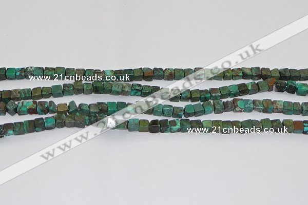 CNT400 15.5 inches 4*4mm cube turquoise beads wholesale