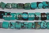 CNT401 15.5 inches 4*4mm cube turquoise beads wholesale