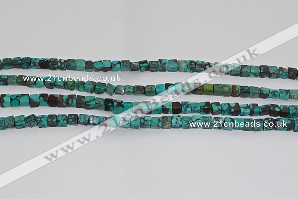 CNT401 15.5 inches 4*4mm cube turquoise beads wholesale