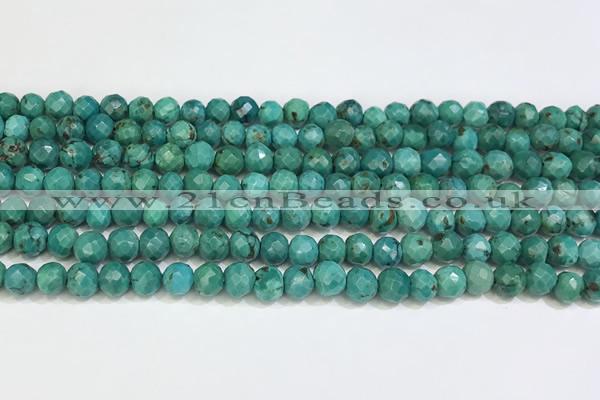 CNT533 15.5 inches 6mm faceted round turquoise gemstone beads
