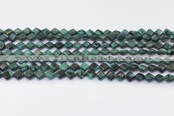 CNT551 15.5 inches 6mm diamond turquoise gemstone beads