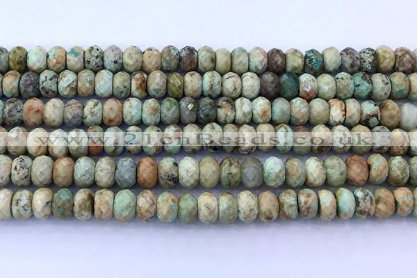 CNT577 15 inches 5*8mm faceted rondelle turquoise beads