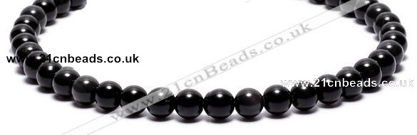 COB02 15 inches 8mm round black obsidian gemstone beads wholesale