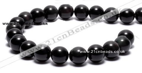 COB04 16 inches 12mm round black obsidian gemstone beads wholesale