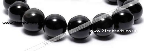 COB06 16 inches 16mm round black obsidian gemstone beads wholesale