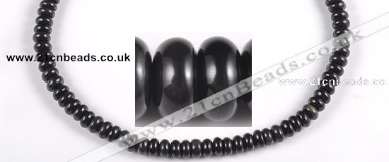 COB08 15.5 inches 4*8mm rondelle black obsidian gemstone beads wholesale