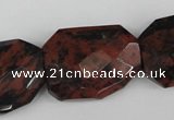 COB103 22*32mm twisted & faceted rectangle mahogany obsidian beads