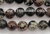 COB153 15.5 inches 12mm round snowflake obsidian beads