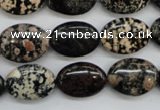 COB156 15.5 inches 13*18mm oval snowflake obsidian beads